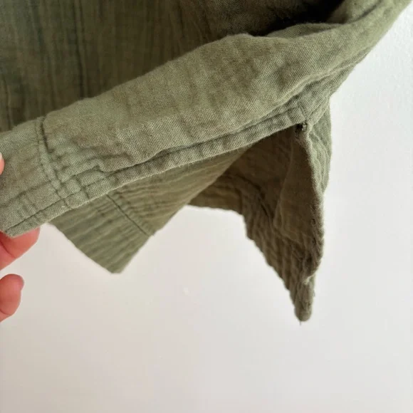 Old Navy Gauzy Cotton Wide Leg Pants Olive Green Beach Vacation Pull on XL - Picture 5 of 11